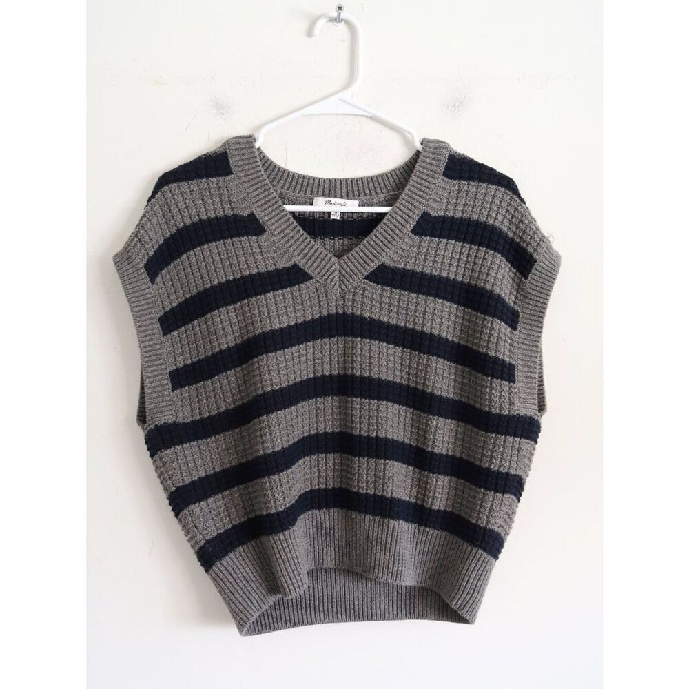 Madewell Gray Blue Sweater Vest - Size Medum